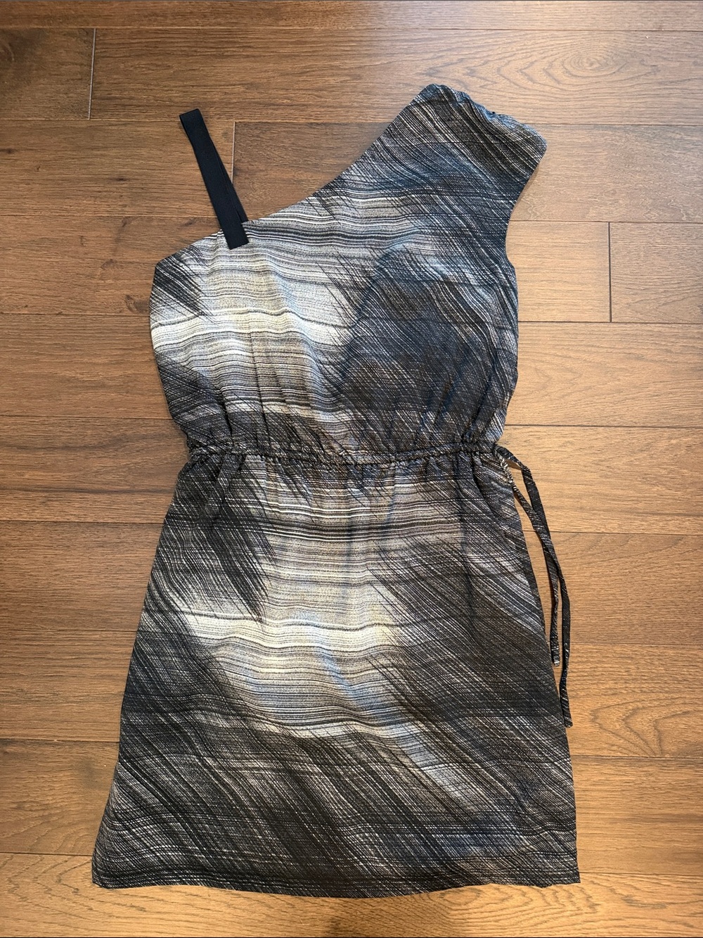 GAP One Shoulder Mini Dress in Black Gray Size 12 - C55-010